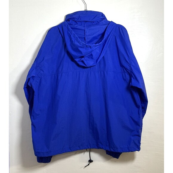 VINTAGE LL Bean Rain Jacket Mens Large Blue Full Zip Nylon Windbreaker Outdoors - Picture 2 of 14